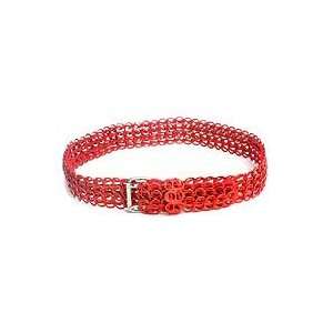  NOVICA Soda pop top belt, Crimson Chain Mail Jewelry