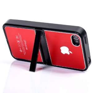   Hard Kickstand Case for iPhone 4 /iPhone 4S (Red) 