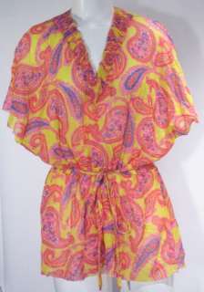 Sweet Pea Yellow Paisley Swimsuit Cover Up L Large NWT NEW $58  