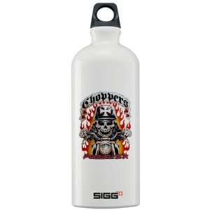 Sigg Water Bottle 1.0L Choppers Forever with Skeleton Biker and Flames