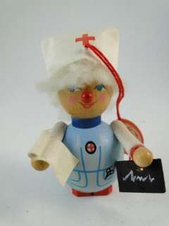 Vintage Steinbach German Wood Miniature Nurse Figurine Christmas 