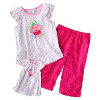   Jumping Beans Heart & Cupcake Pajama Set  matching doll nightgown S 7