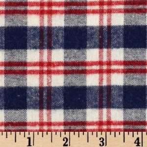  44 Wide Cozy Woven Flannel Navy/White Fabric By The Yard 