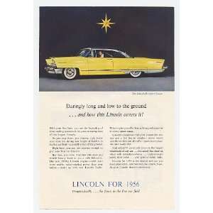    1956 Yellow Lincoln Premiere Coupe Print Ad (10799)