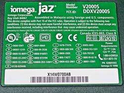 Iomega V2000S 2GB Jaz Drive External SCSI  