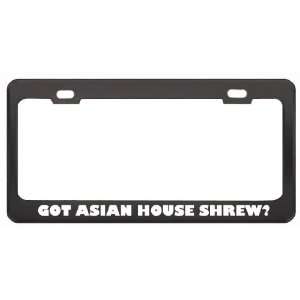 Got Asian House Shrew? Animals Pets Black Metal License Plate Frame 