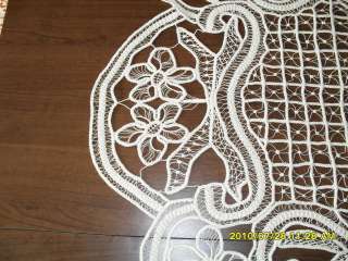 Vintage Crochet Point Lace tablecloth Macrame HandMade  
