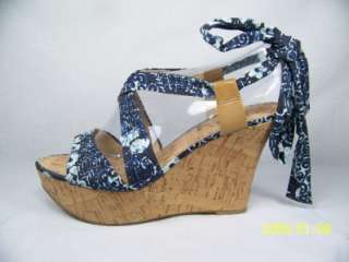 New Guess Wedge By Marciano Jingman Blue Fabric 8.5  