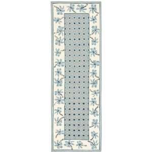   by 8 Feet Hand hookedWool Area Runner, Blue and Ivory