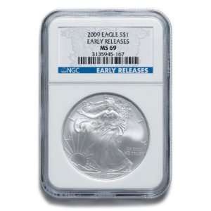  10ct. 2009 $1 Silver American Eagle MS69 NGC Early Release 