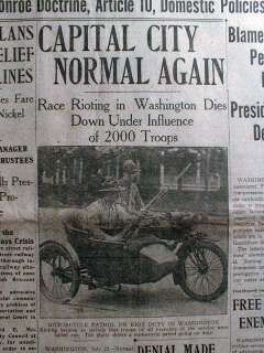 1919 newspapers RACE RIOT in WASHINGTON DC Headlines & Photo RED 