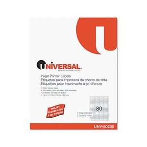 Universal 80200   Inkjet Printer Labels, 1/2 x 1 3/4 