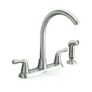   Handle Kitchen Faucet with High Rise Spout and Spray   Brushed Nickel