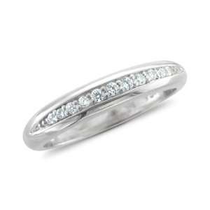  Pave Diamond Wedding Band Ring in 14k White Gold Band (G 