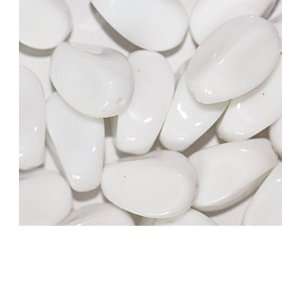  White Oval Drop Czech Pressed Glass Beads Arts, Crafts 