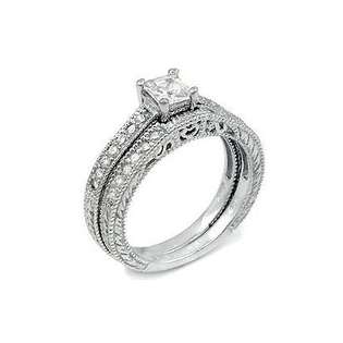 Bling Jewelry .75ct Diamond CZ Sterling Silver Wedding Engagement Ring 