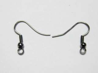 1000 Gunmetal Earring Fish Hook Coil Earwire Ear Wire  