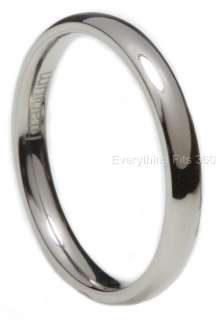 Classic Titanium Wedding Band Ring 3mm wide Comfort Fit Sizes 4  14