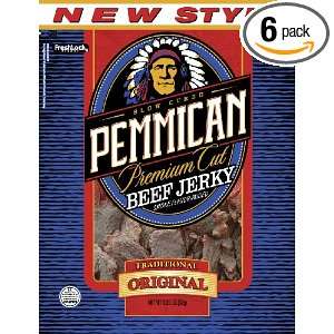 Pemmican Premium Original Jerky, 3.25 Ounce Bags (Pack of 6)  