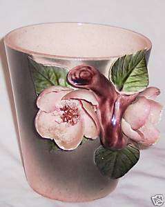 Vase Pink Green Ceramic San Gabriel Vee Jackson CALIF  