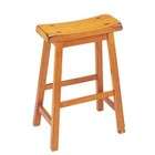 Acme Set of 2 29H Bar Stools Oak Finish