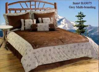   Cowgirl Gray and Chocolate Branding Comforter Bedding Set  