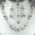   Periwinkle crystal and White pearl matching wedding jewelry set