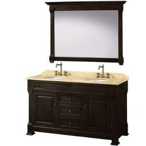 Wyndham Collection Andover 60 Inch Ivory Marble Top Double Sink Vanity 