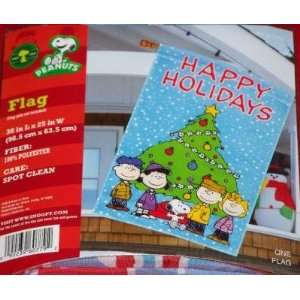  HAPPY HOLIDAYS SNOOPY AND THE GANG FLAG~38 x 25 Patio 