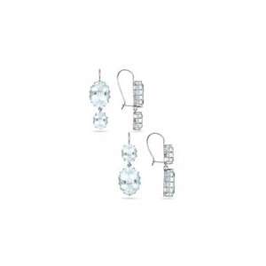  13.40 Cts Aquamarine Earrings in 14K White Gold Jewelry