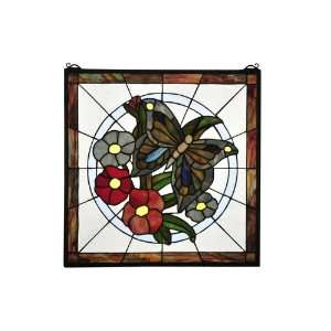  Meyda Tiffany Lodge Floral Insects Window  32672