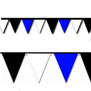  Blue, Black and White Triangle Pennant Flag 100 Ft. Toys 