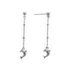 Body Candy 14K White Gold Chain Dolphin Dangle Earrings