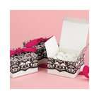 The Black and White Flourish Favor Boxes with Fuchsia Ribbons   2.5x2 