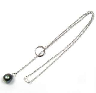 21 11 12mm Baroque Tahitian Black Pearl 925 Silver Necklace  