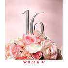 goldia Wedding Silver tone Number 4 Cake Topper Gift