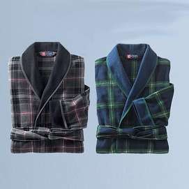 Chaps Micro fleece Plaid Robe 