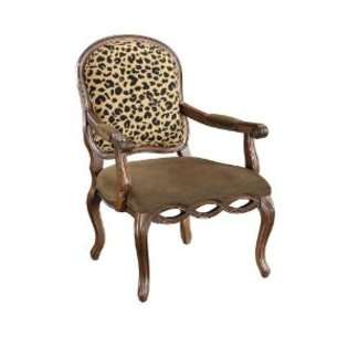   28 1/2 Inch Accent Chair with a Leopard Print Fabric Back 