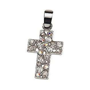 Silver Rhinestone Cross Magnetic Clasp Clip On Pendant  DARICE For the 