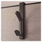   UNV08607   Recycled Cubicle Double Coat Hook, Plastic, Charcoal