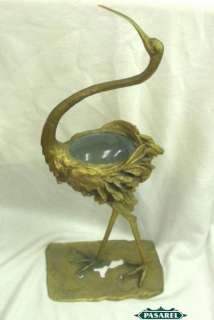 Gabriella Crespi Gilt Brass Crane Sculpture Italy C1970  