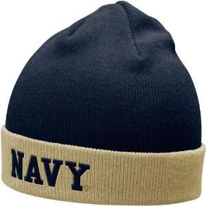   Navy Midshipmen Navy Blue Gold Roll Top Knit Beanie