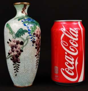 Antique 19th C. Japanese GinbariFloral Cloisonne Foil Vase Beautiful 
