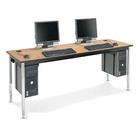 Smith Carrel 01554C OAK HPL Computer Table Adjustable Height