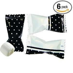 Party Sweets Black Polka Dots Buttermints, 7 Ounce Bags (Pack of 6 