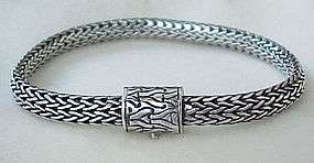 JOHN HARDY Hand Woven Sterling Silver Chain Bracelet  