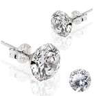 WickedBodyJewelz 14KT. White Gold Martini Stud Earring w/Clear CZ 