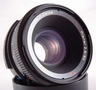   80mm f/2.8 T* Planar Lens with front and rear caps and lens pouch