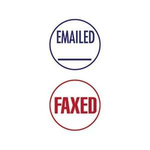   Pre Inked Dual Message EMAILED/FAXED Round Stamp Electronics