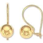   Earrings   14k Yellow Gold Ball Euro Wire Earrings 7/8  diameter